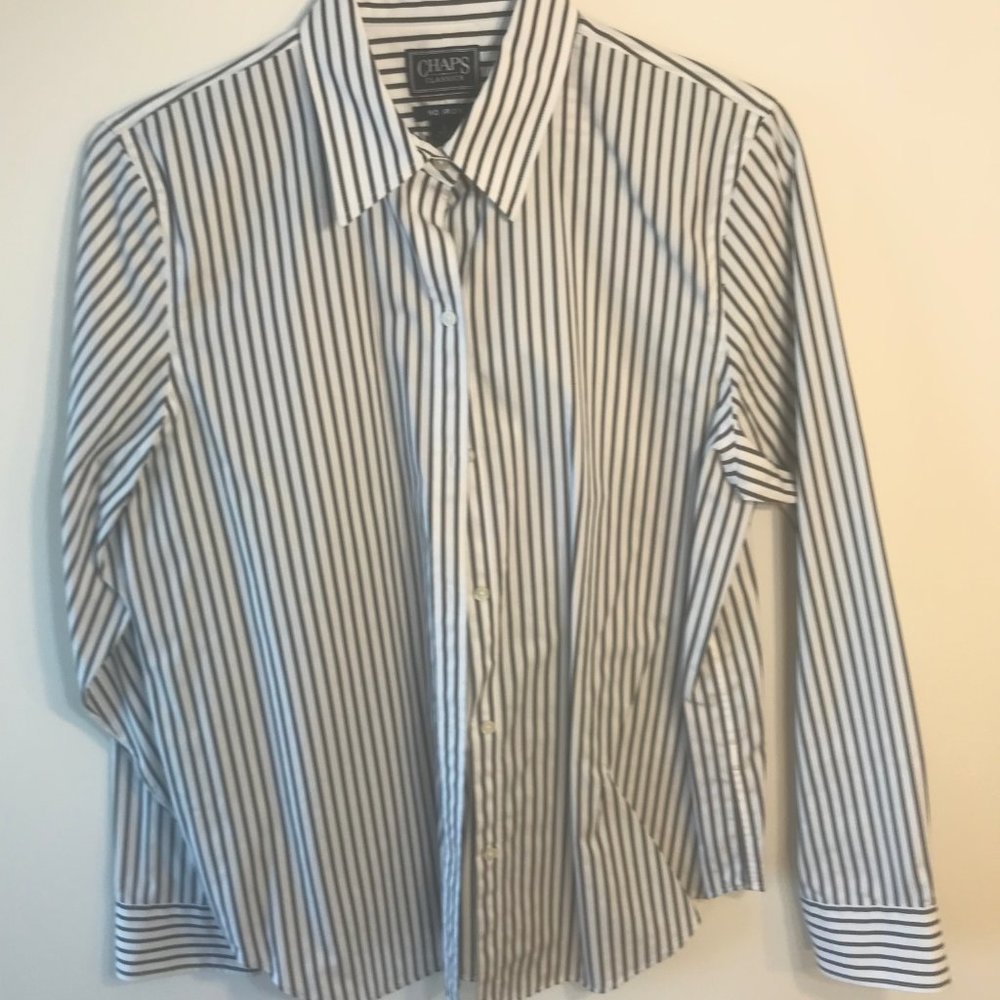 Blue and white stripped blouse 100% cotton